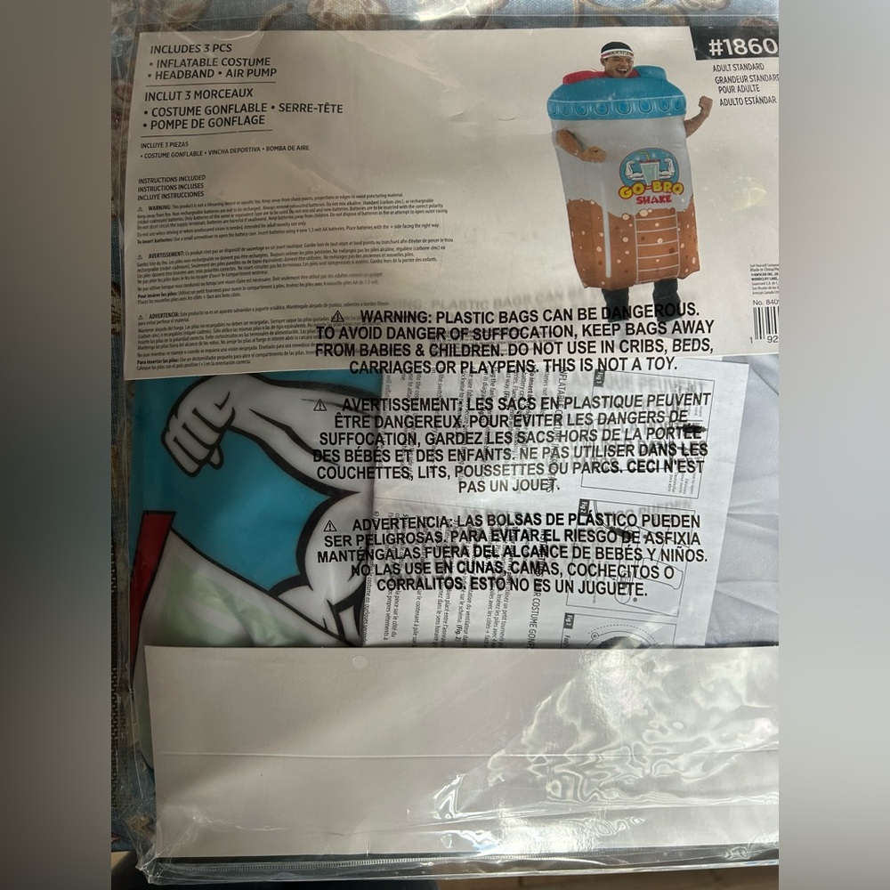 New Go-Bro Shake Inflatable Costume - Picture 2 of 2